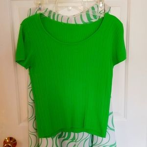 Vivid Green Lightweight Short-Sleeve Sweater